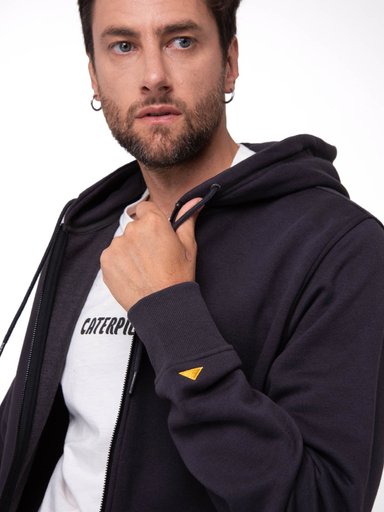 POLERON HOMBRE PATCH FULL ZIP NEGRO CAT - 4