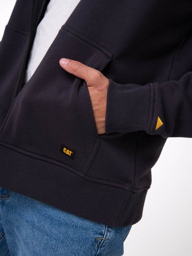 POLERON HOMBRE PATCH FULL ZIP NEGRO CAT - 5