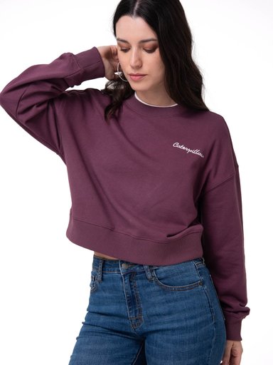 POLERON MUJER RELAXED FRENCH TERRY BURDEO CAT - 2
