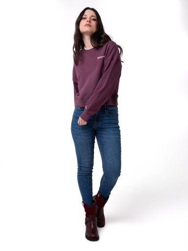 POLERON MUJER RELAXED FRENCH TERRY BURDEO CAT - 6