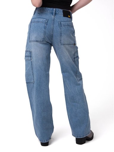 JEANS CARGO MUJER RELAXED AZUL CAT - 2