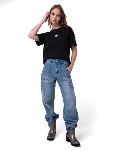 JEANS CARGO MUJER RELAXED AZUL CAT - 7