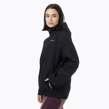 IMPERMEABLE MUJER FULL ZIPPER HARDSHELL NEGRO MERRELL - 4