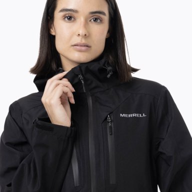IMPERMEABLE MUJER FULL ZIPPER HARDSHELL NEGRO MERRELL - 6