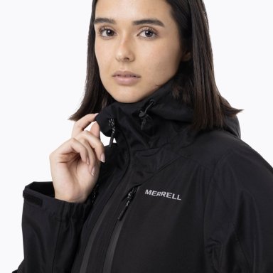 IMPERMEABLE MUJER FULL ZIPPER HARDSHELL NEGRO MERRELL - 7