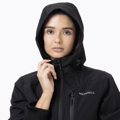 IMPERMEABLE MUJER FULL ZIPPER HARDSHELL NEGRO MERRELL - 8