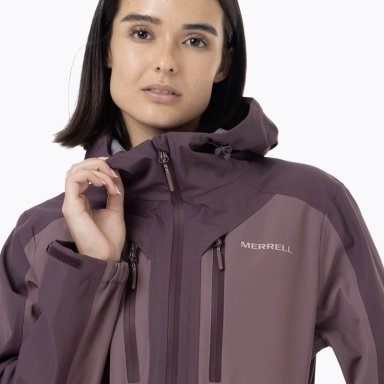 IMPERMEABLE MUJER FULL ZIPPER HARDSHELL MORADO MERRELL - 6