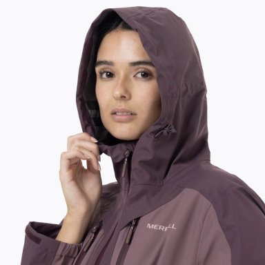 IMPERMEABLE MUJER FULL ZIPPER HARDSHELL MORADO MERRELL - 8