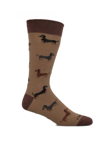 CALCETIN ALGODON HOMBRE C CUFF DACHSHND CAFE  HUSH PUPPIES - 1