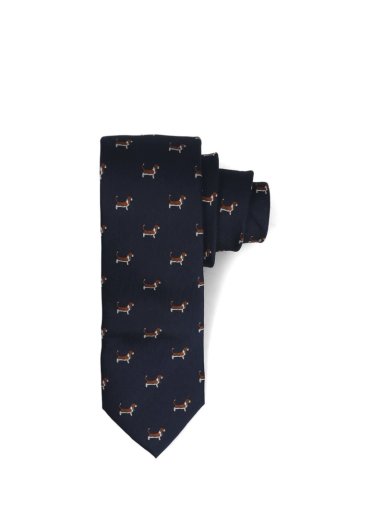 CORBATA SEDA HOMBRE HP TIE BASSET AZUL MARINO HUSH PUPPIES - 1