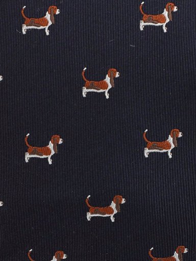 CORBATA SEDA HOMBRE HP TIE BASSET AZUL MARINO HUSH PUPPIES - 2