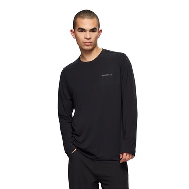 POLERA MANGA LARGA HOMBRE VISTA LS TENCEL NEGRO MERRELL - 1