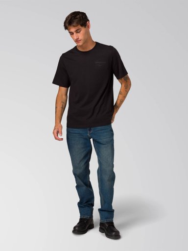 POLERA MANGA CORTA HOMBRE HERITAGE PEORIA NEGRO CAT - 1