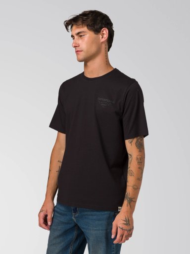 POLERA MANGA CORTA HOMBRE HERITAGE PEORIA NEGRO CAT - 4