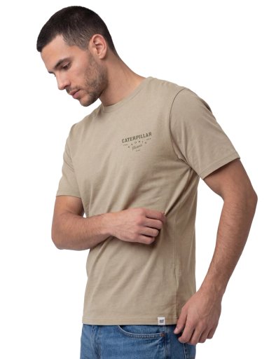 POLERA MANGA CORTA HOMBRE HERITAGE PEORIA BEIGE CAT - 1
