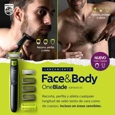 AFEITADORA PHILIPS ONEBLADE QP2824/10 CARA Y CUERPO RECORTA PERFILA - 2