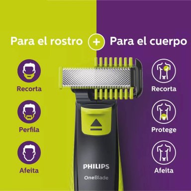AFEITADORA PHILIPS ONEBLADE QP2824/10 CARA Y CUERPO RECORTA PERFILA - 3