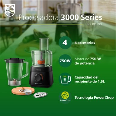 PROCESADOR PHILIPS HR7301/90 750W ALIMENTOS CON LICUADORA - 5