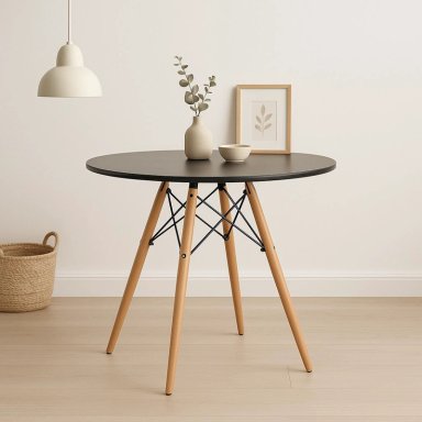 MESA COMEDOR KLIK MUEBLES EAMES 80CM REDONDA NEGRO - 2