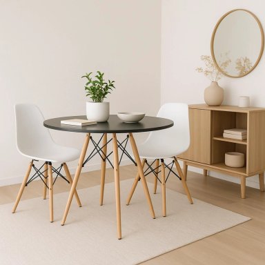 MESA COMEDOR KLIK MUEBLES EAMES 80CM REDONDA NEGRO - 3