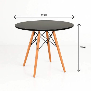 MESA COMEDOR KLIK MUEBLES EAMES 80CM REDONDA NEGRO - 4