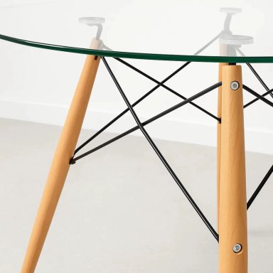 MESA COMEDOR KLIK MUEBLES EAMES 100CM REDONDA VIDRIO - 6