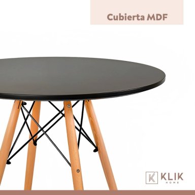 COMEDOR MESA EAMES REDONDA NEGRA 80CM + 4 SILLAS EAMES NEGRA - 7