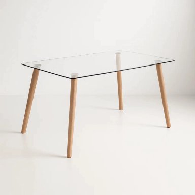 MESA COMEDOR KLIK MUEBLES NORDICA VIDRIO RECTANGULAR 140X90 CM - 1