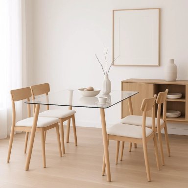 MESA COMEDOR KLIK MUEBLES NORDICA VIDRIO RECTANGULAR 140X90 CM - 5