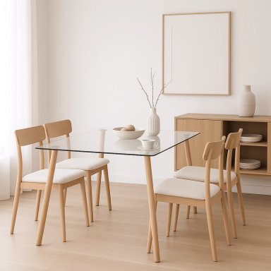 MESA COMEDOR KLIK MUEBLES NORDICA VIDRIO RECTANGULAR 140X90 CM - 6