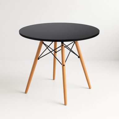 MESA COMEDOR KLIK MUEBLES EAMES 100CM REDONDA NEGRO - 1