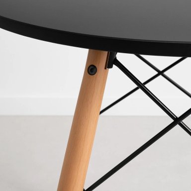 MESA COMEDOR KLIK MUEBLES EAMES 100CM REDONDA NEGRO - 6
