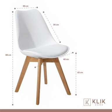 COMEDOR MESA DE VIDRIO NORDICA 140X90 CM + 4 SILLAS TULIP BLANCAS - 6