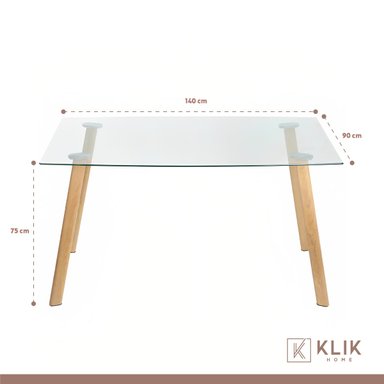 COMEDOR MESA DE VIDRIO NÓRDICA 140X90 CM + 4 SILLAS TULIP GRISES - 5