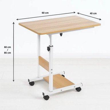 MESA KLIK MUEBLES COMPUTADOR ESCRITORIO AJUSTABLE ROBLE METAL - 8