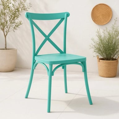 SILLA KLIK MUEBLES CROSSBACK DANUBIO 1 CUERPO MENTA TERRAZA EXTERIOR O COMEDOR - 2