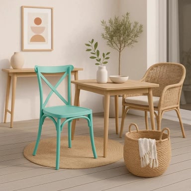 SILLA KLIK MUEBLES CROSSBACK DANUBIO 1 CUERPO MENTA TERRAZA EXTERIOR O COMEDOR - 3