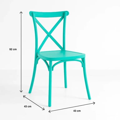 SILLA KLIK MUEBLES CROSSBACK DANUBIO 1 CUERPO MENTA TERRAZA EXTERIOR O COMEDOR - 4