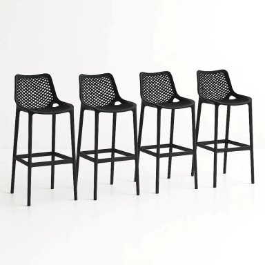 PACK DE 4 TABURETES PISO DE BAR AIR BERLIN - NEGROS - 1