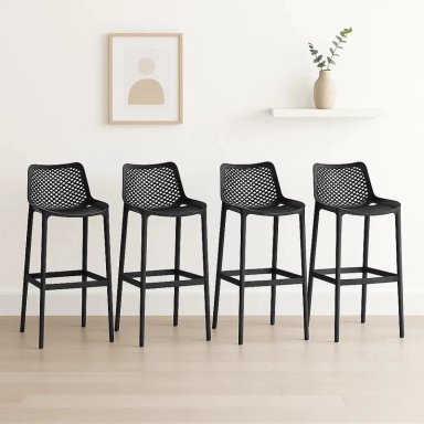 PACK DE 4 TABURETES PISO DE BAR AIR BERLIN - NEGROS - 2