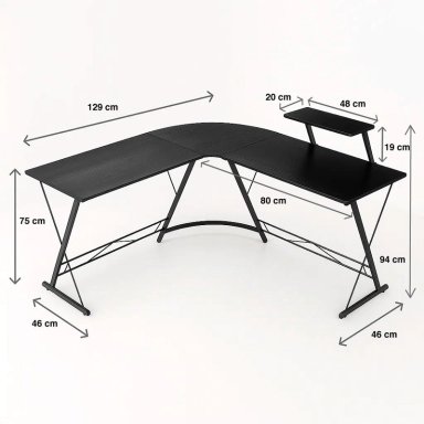 ESCRITORIO KLIK MUEBLES ESQUINERO GAMER NIGHT BLACK - 4