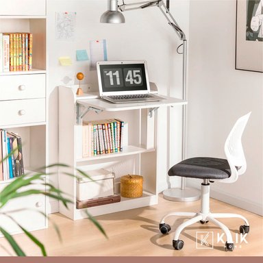 ESCRITORIO MULTIFUNCIONAL BLANCO - COMPACTO CON ESTANTERÍAS - 2