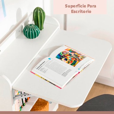ESCRITORIO MULTIFUNCIONAL BLANCO - COMPACTO CON ESTANTERÍAS - 5