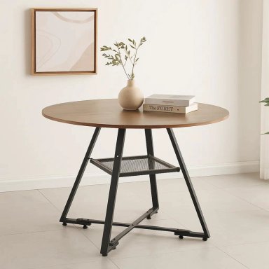 MESA DE COMEDOR REDONDA ESTILO INDUSTRIAL TÖRN - 2