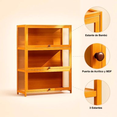VITRINA CRYSTALBAMBOO 3 NIVELES 80X33X106 - 5