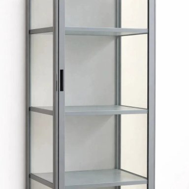 VITRINA BAMBOOLINE ESTRECHA CON PUERTAS ACRILICAS 5 NIVELES 42X33X161 - 6