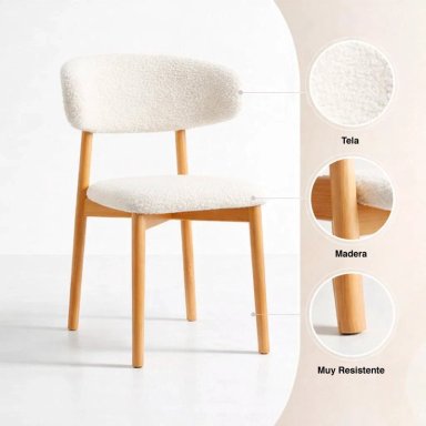 SILLA CLOUD MADERA - BEIGE - 5