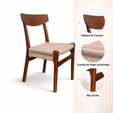 PACK DE 2 SILLAS KODA MADERA - NATURAL - 5