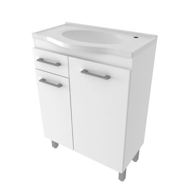 MUEBLE BAÑO 2 PUERTAS 1 CAJON CON LAVAMANOS BLANCO - 5