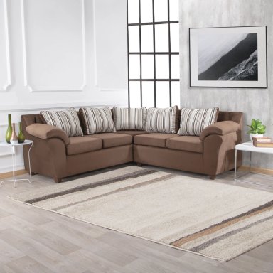 SOFÁ SECCIONAL MUEBLES MPR CATTALEYA DERECHO 5 CUERPOS MADERA PINO FELPA - 1